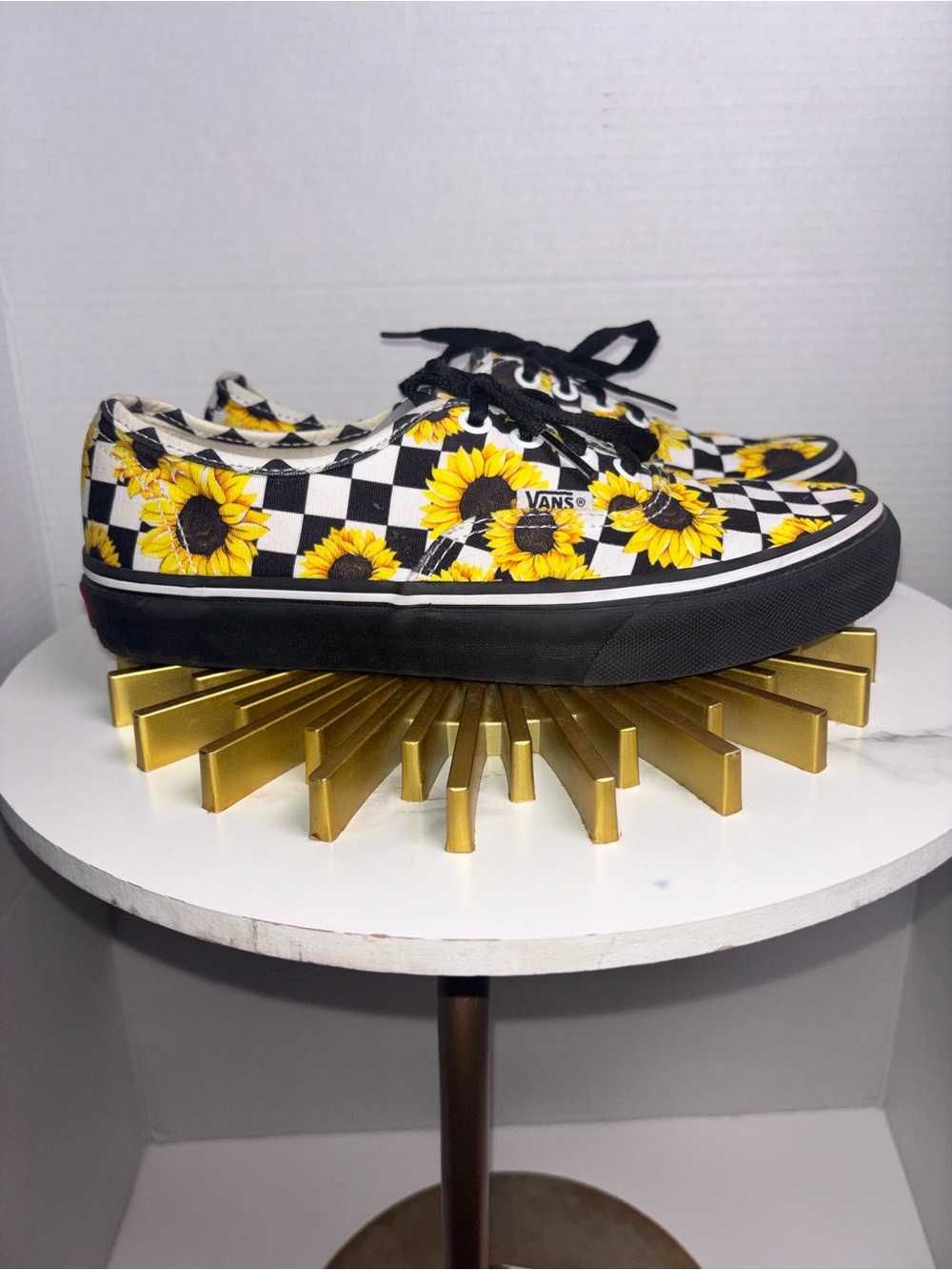 Vans Sunflower Checkerboard Authentic Sneakers - Black/Yellow